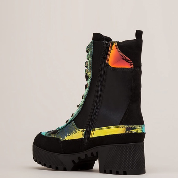 Mermaid Lace Up Platform Heel Ankle Booties Boot - Picture 4 of 4